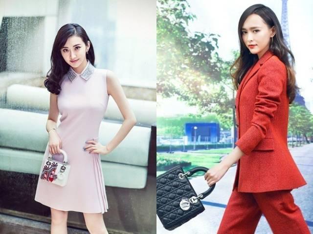 景甜的温婉甜美和唐嫣的帅气英姿,都与lady dior相得益彰.